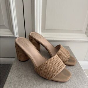 RAYE Women's Beige Woven Mules